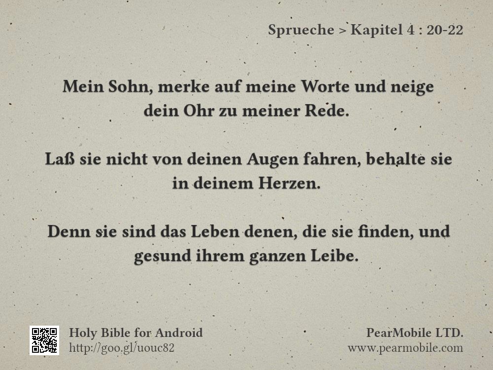 Sprueche, Kapitel 4:20-22